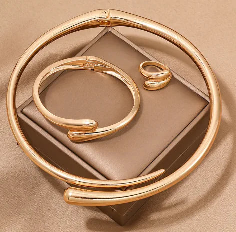 Geometric Metal Jewelry Set