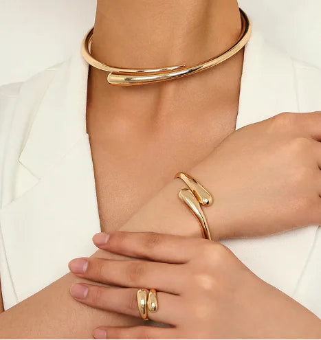 Geometric Metal Jewelry Set