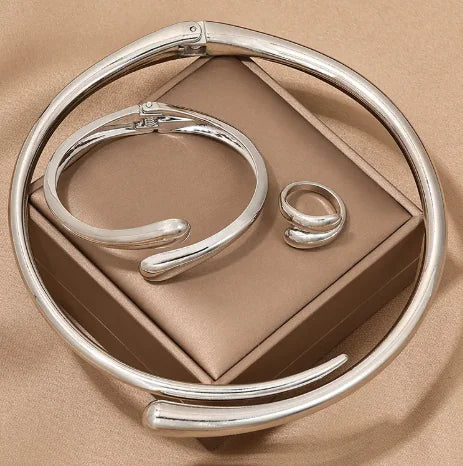 Geometric Metal Jewelry Set